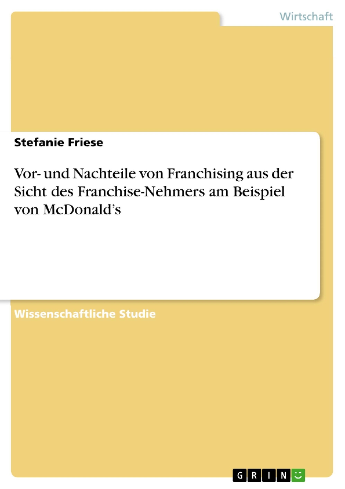 Thumbnail - Vor- Und Nachteile Von Franchising Aus Der Sicht Des Franchise-nehmers