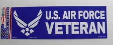 US Air Force Veteran USAF Bumper Sticker made in the USA 9 x 3.25 inches