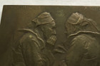 Vtg 1912 A. Schwab Bronze Plaque Les Commeres V. Canale Stamp 2 Ladies Gossiping — photo 2
