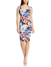 New Lipsy Multi-Coloured Floral Jungle Print Bodycon Dress Sz UK 8 