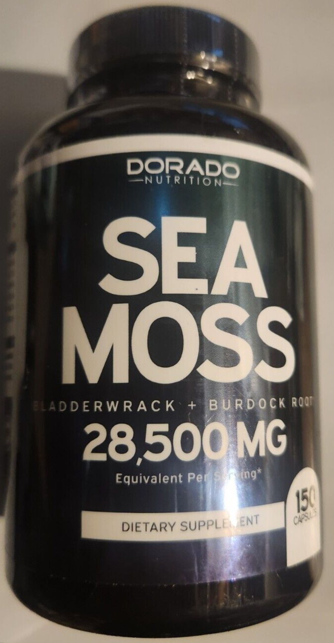 Капсулы из Ирландского морского мха, 28 500 мг, 180 капсул из мочевого пузыря, лопуха и водорослей без ГМО