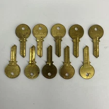 LOT OF 10 ILCO IN1 Key Blank Uncut Brass Residential & Commercial Lock 1054F USA
