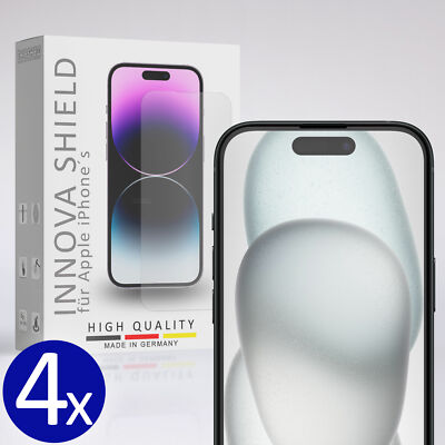 4x Panzerfolie Displayschutz iPhone 15 14 13 12 11 Xs Xr X pro plus Max SE Glas+