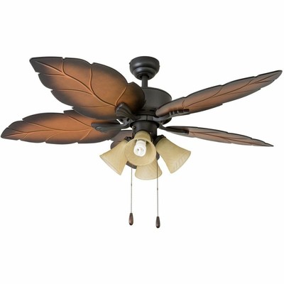 Farmhouse Chandelier Ceiling Fan Light Fixture Kit Rustic Bronze