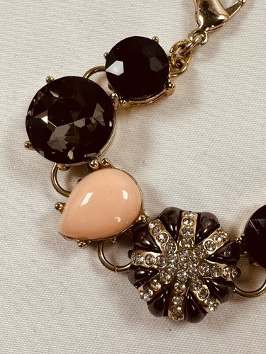 Jessica Simpson Bracelet Multi Stone Multi Color 8.25 Inches. Peach Smokey Black - Picture 4 of 5