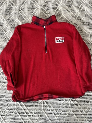 Vintage Marlboro Unlimited 2 Sided Fleece red flannel XL