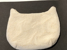 Vintage WALBORG White Beaded Small EVENING BAG Hand Made Purse Clutch
