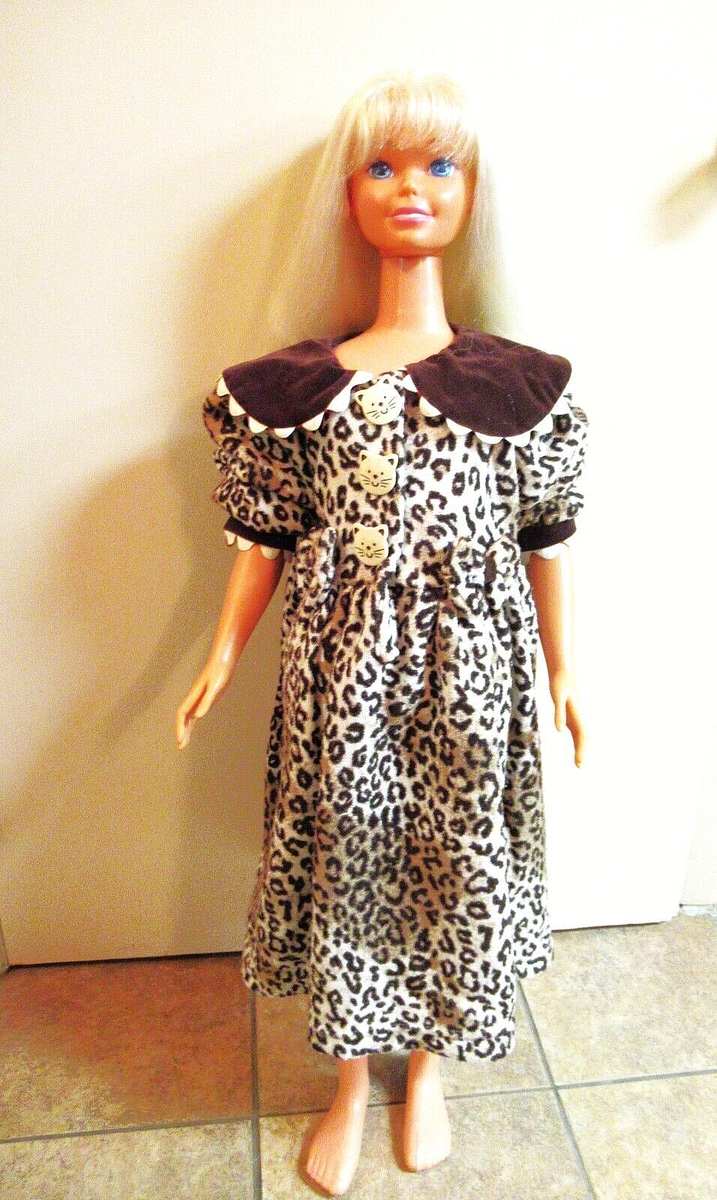 VINTAGE MY SIZE BALLERINA BARBIE WITH PINK ROSE EARRINGS STANDING FEET  TALL !!