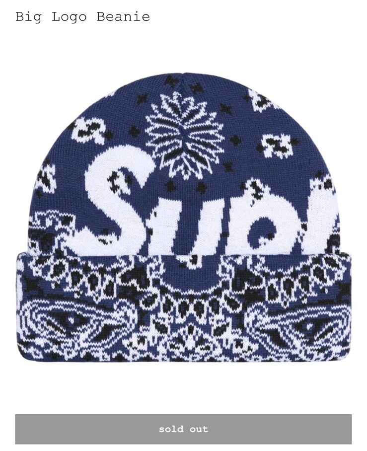 EN MAIN Supreme Big Logo Beanie Navy Bandana FW24 Livraison rapide et gratuite ?
