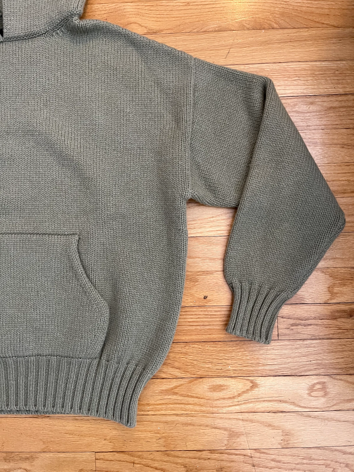 Felpa con cappuccio Fear Of God maglia extra small lana Made in Italy verde chiaro FG20 002 WSK