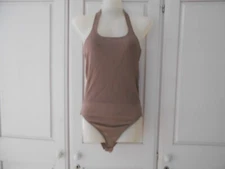 BNWOT Zara Taupe Brown Halterneck Knit Body With Poppers - S/UK8