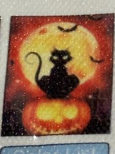 5D DIY Diamond Art Painting, Embroidery Kit Craft Halloween Pumpkin Black Cat