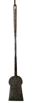 RARE Antique 19th C SIGNED OEHME Hand Forged IRON Lg KEYHOLE Spatula #3