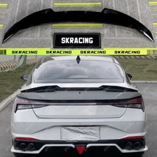 Gloss Black Carbon Fiber Rear Trunk Spoiler Wing Lip FOR Hyundai Elantra 2021-24