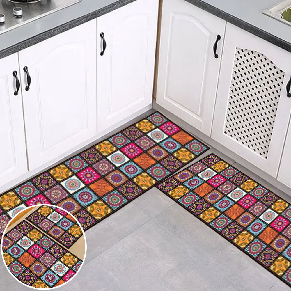 Non Slip Bohemia Hall Runner Rugs Long Hallway Kitchen Carpet Floor Mat Washable eBay