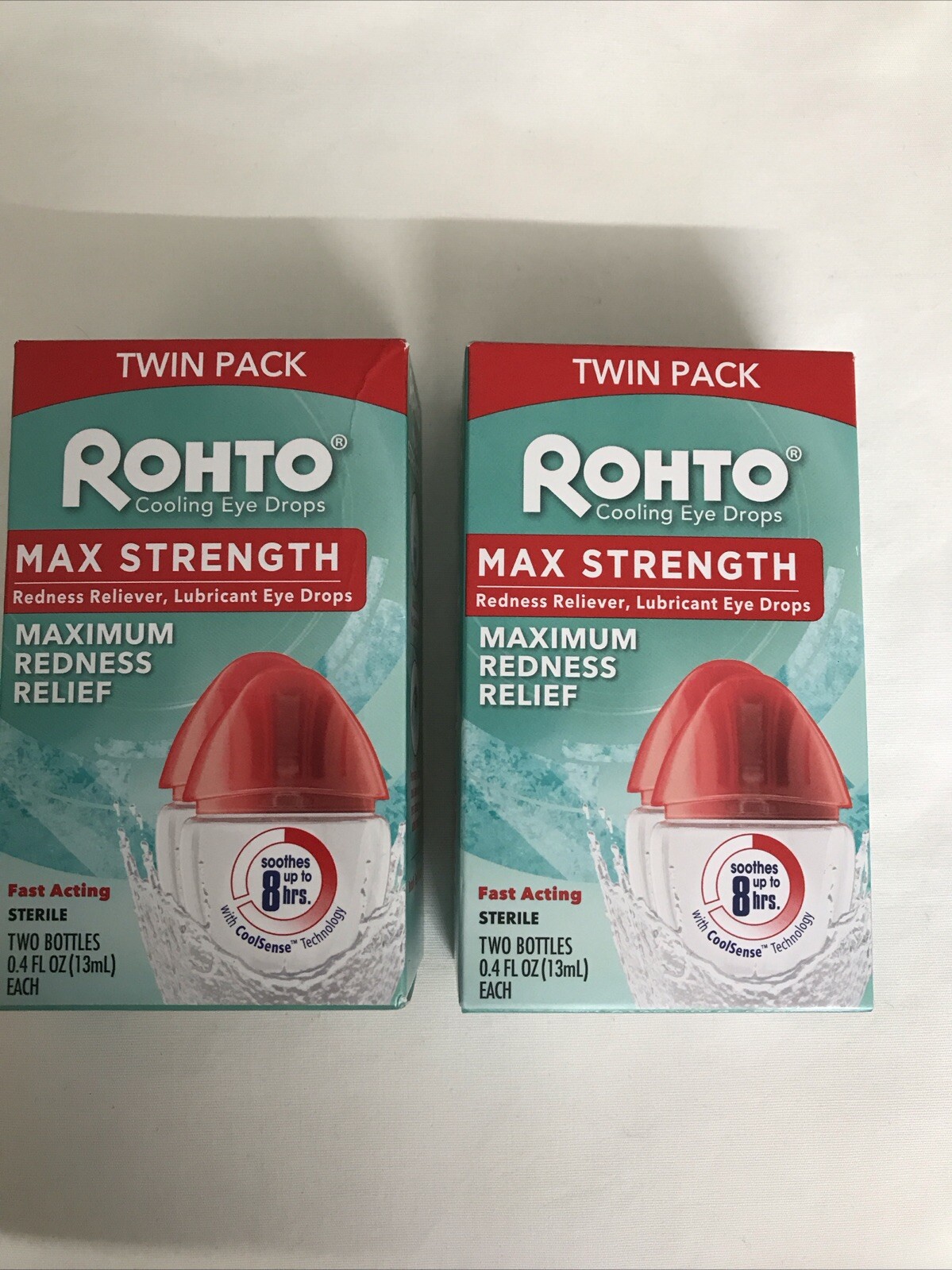 Rohto Cooling Max Strength Redness Relief Eye Drops-2x Twin 
