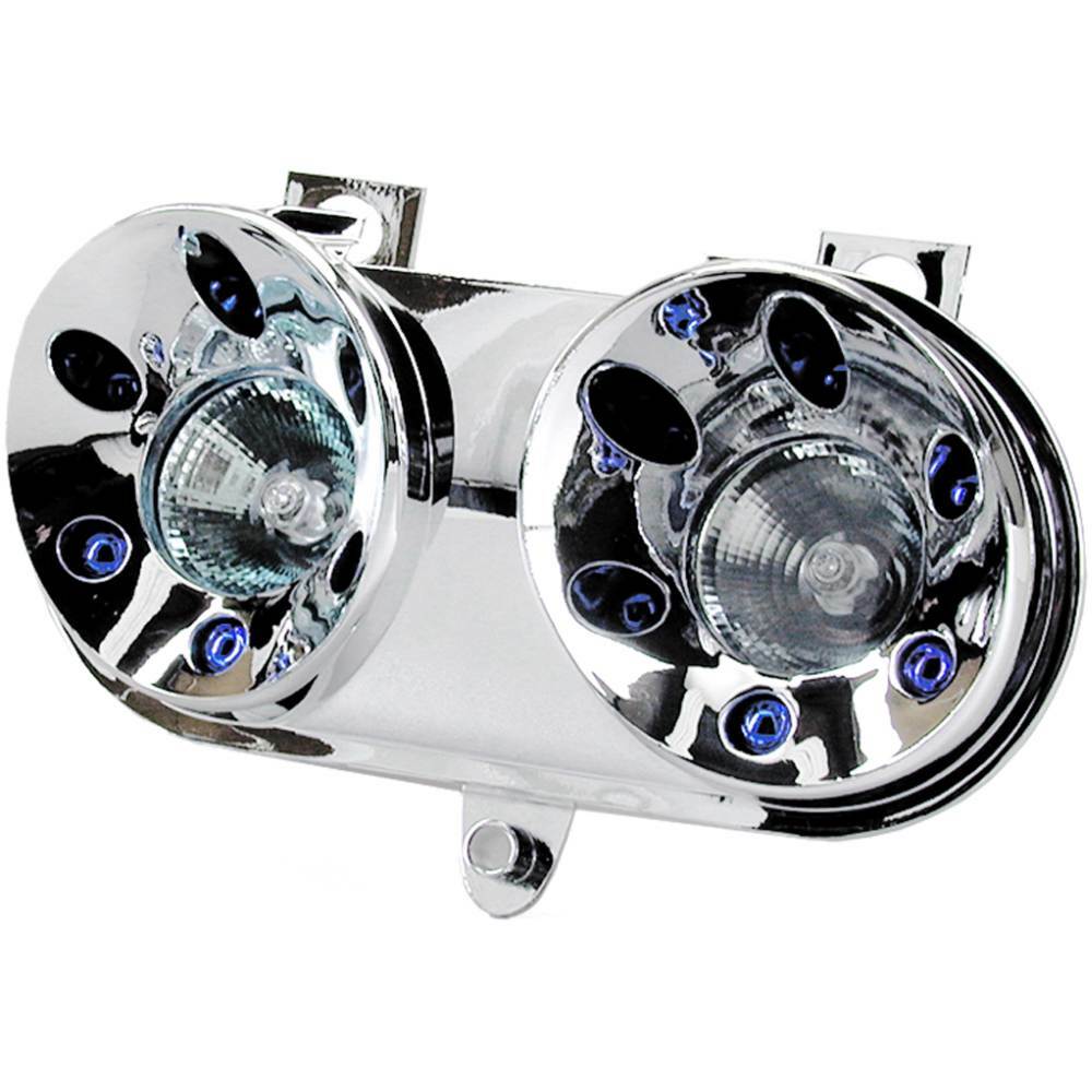 Double Halogen Headlight Mask Chrome LED Blue MBK Booster Next NG
