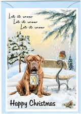 Dogue de Bordeaux Dog A6 (4"x6") Christmas Card - Blank inside - by Starprint