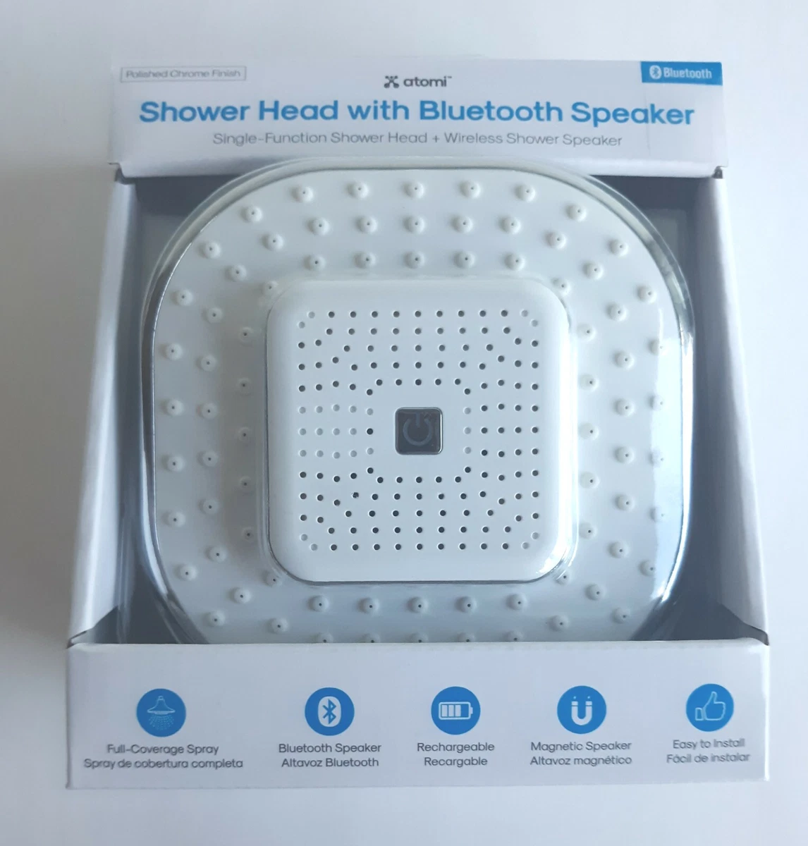 Atomi Shower Head with Bluetooth Speaker Wireless New Factory Sealed