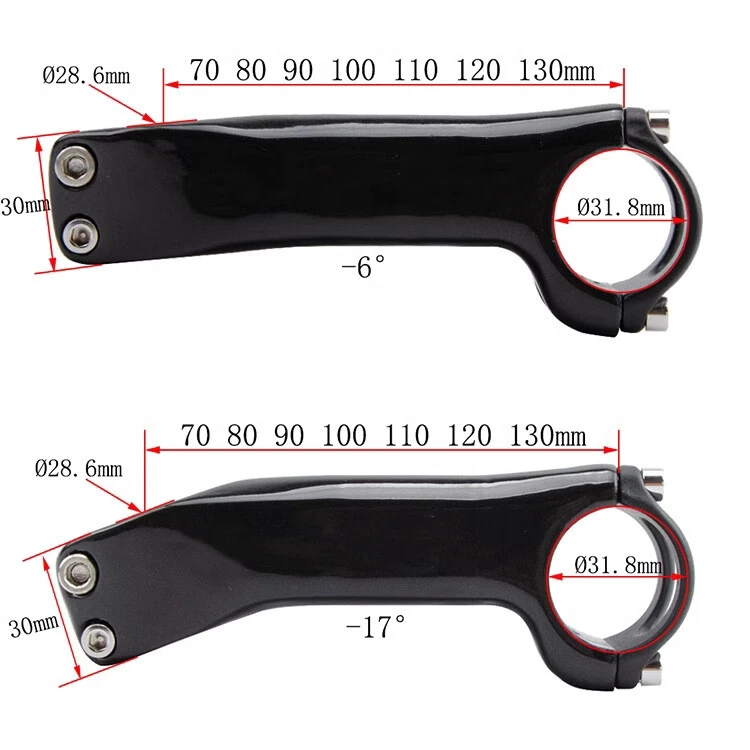 ASIACOM 6°/17° Carbon Stem for Road mtb Bike Stems 31.8*70/80/90/100/110/120mm - Image 4 of 4