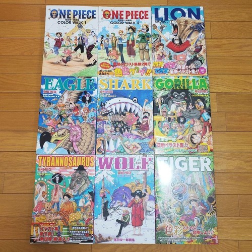 ONE PIECE Color Walk 19 Set of 9 Eiichiro Oda Illustration USED Art