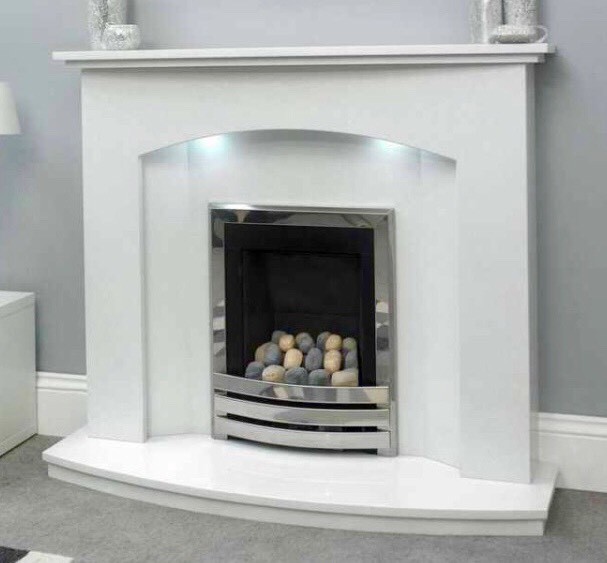 FIREPLACE OFFER!! - FULL MARBLE FIREPLACE WITH FREE L.E.D DOWNLIGHTS!! RRP  £629 | eBay