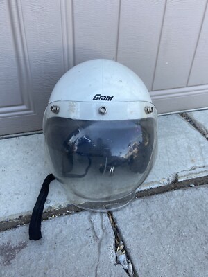 VTG GRANT RG-9 1970's Open Face Shield Motorcycle Helmet White