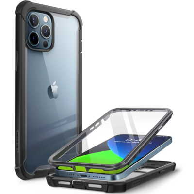 Handyhülle für iPhone 12 Pro Max Supcase Case Cover Etui Schutzhülle Schwarz