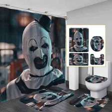 orror Clown Bathroom Set ? Terrifier Art the Clown Shower Curtain Rugs Toilet