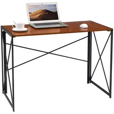 Coavas Writing Computer Folding Desk For Home Office, Brown, 40"