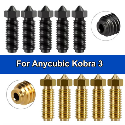 For Anycubic Kobra 3 Nozzle Brass Hardened Steel 3D Printer Volcano Nozzles
