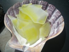 Sea Glass, Collection of Unique Patches of Yellow and Clear with Bubbles in it