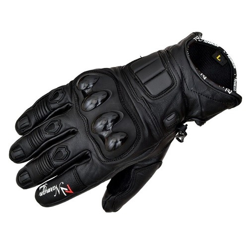 Norman Motorradhandschuhe – Kurze Sommerhandschuhe Mit Knöchelschutz Aus Schwarzem Leder