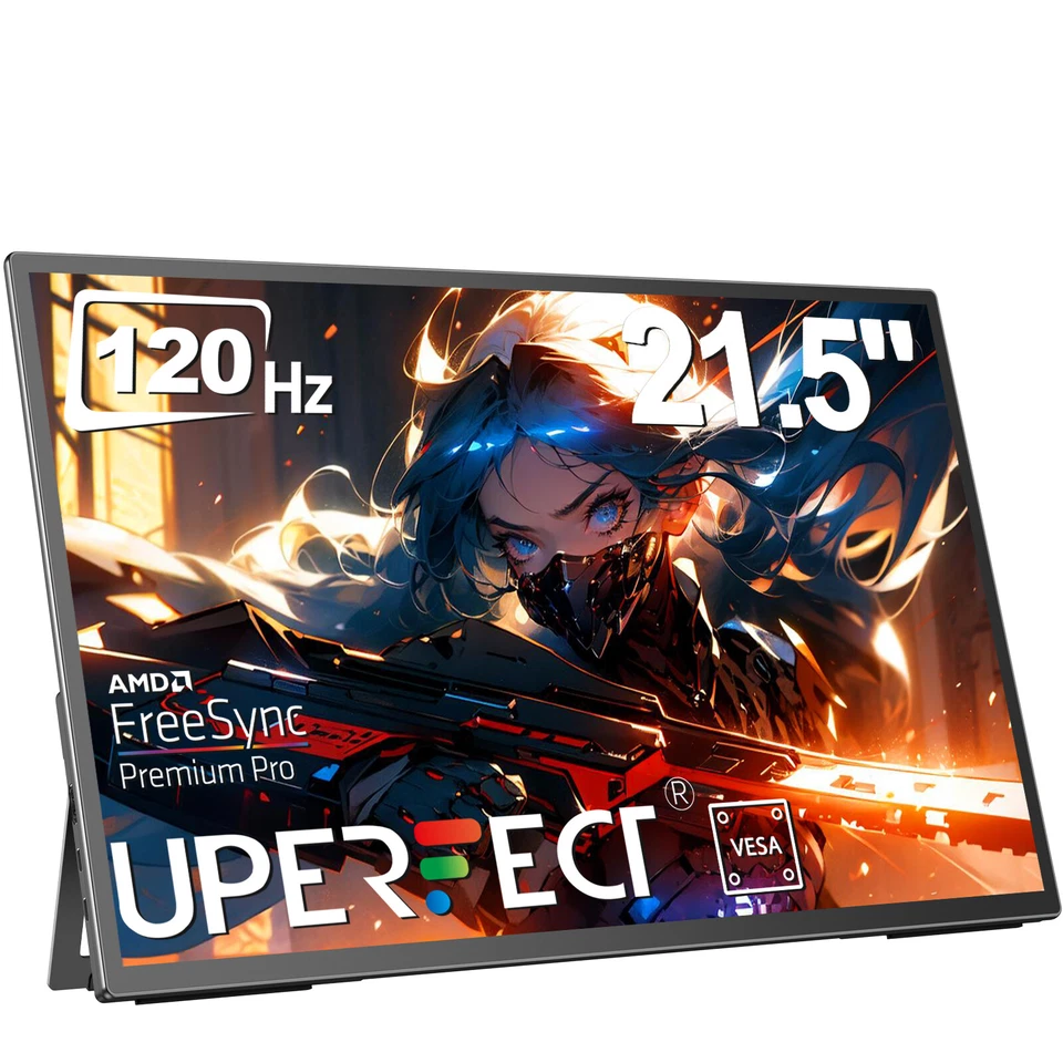 21,5 Zoll 120Hz GroBer Tragbarer Bildschirm FHD 1080P 100% sRGB Portable Monitor