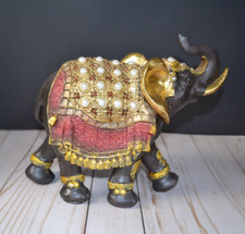 Elephant Statue Polystone Sculpture Animal Figurine Indoor Home Accent Decor