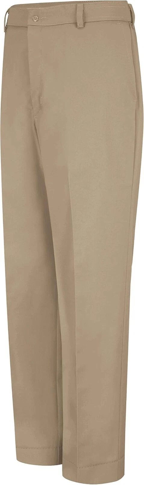 Red Kap Men's Stain Resistant, Flat Front Work Pants, Khaki