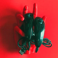 2x Official Wii Nunchuck Black Remote Nintendo  Motion 👾 Wii U OEM Controller