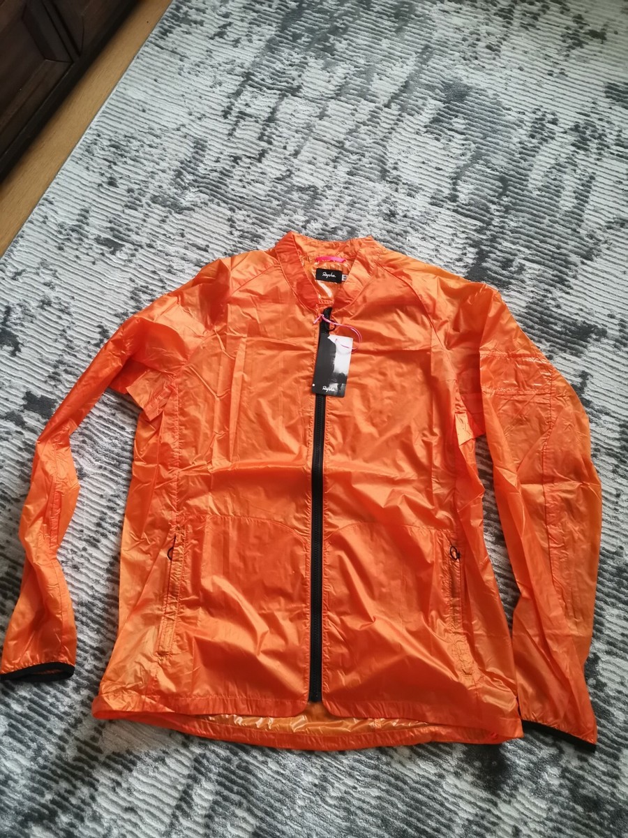 New Rapha Men's Lightweight Cycling Pack Jacket Orange S size