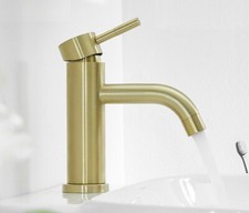 Brushed Gold Basin Flick Mixer Tap Faucet 5stars Water saving Lead Free US