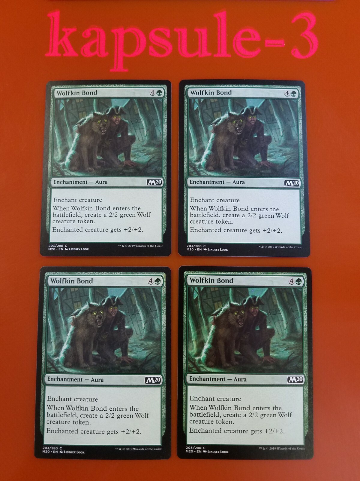 4x Wolfkin Bond | M20 Core Set 2020 | MTG Magic Cards