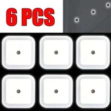6Pcs Blue Plug-in LED Night Lights Lamp Dusk to Dawn Sensor Hallway Kitchen