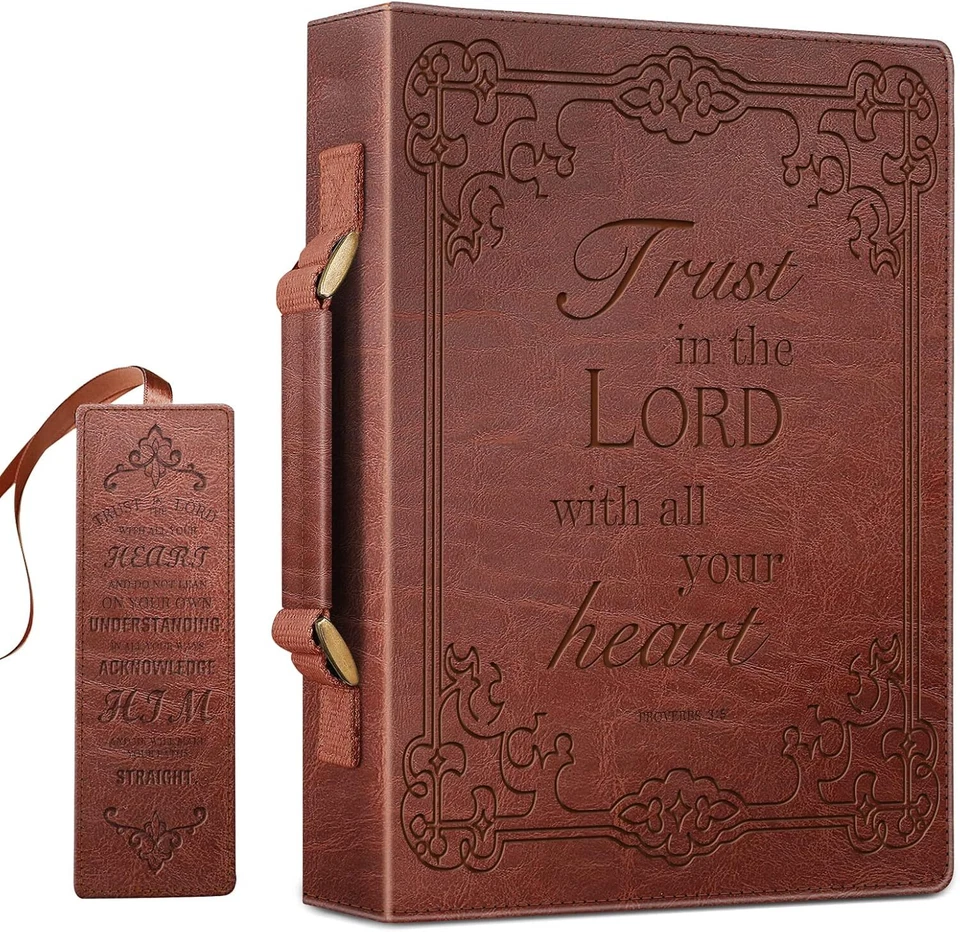 Leather Classic Bible Cover Carrying Book Case Large Church Bag Bible Protective - image 2 of 4