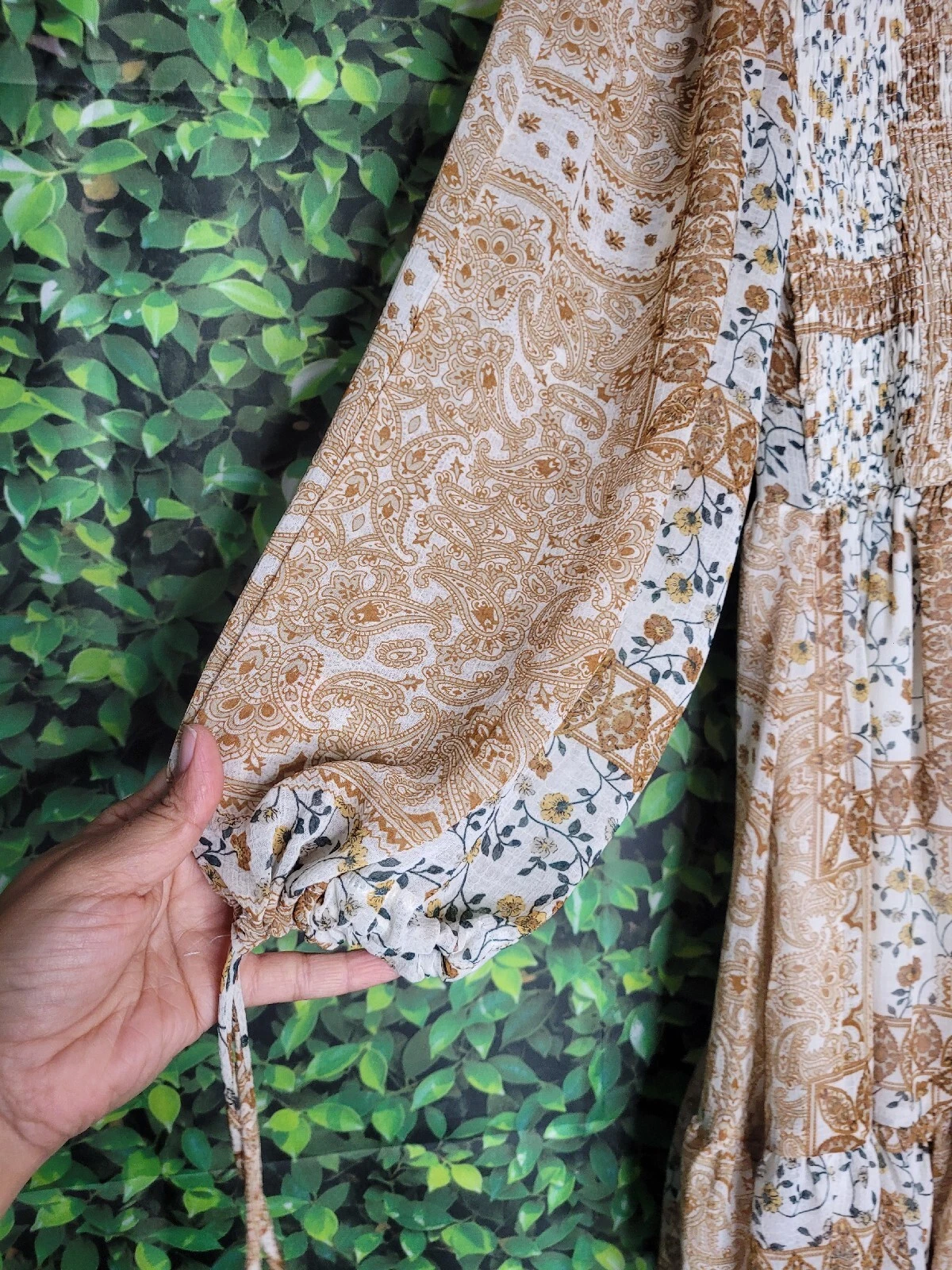 UNDERCOVER Abito contadino a maniche lunghe marrone Saints Secret donna taglia 9