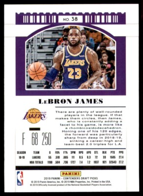 2019-20 Contenders Draft Picks Ticket LeBron James Los Angeles