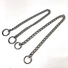 Steel Chrome Dog Choke Chains 20in  18in Set Of 2 Chains Preowned EUC