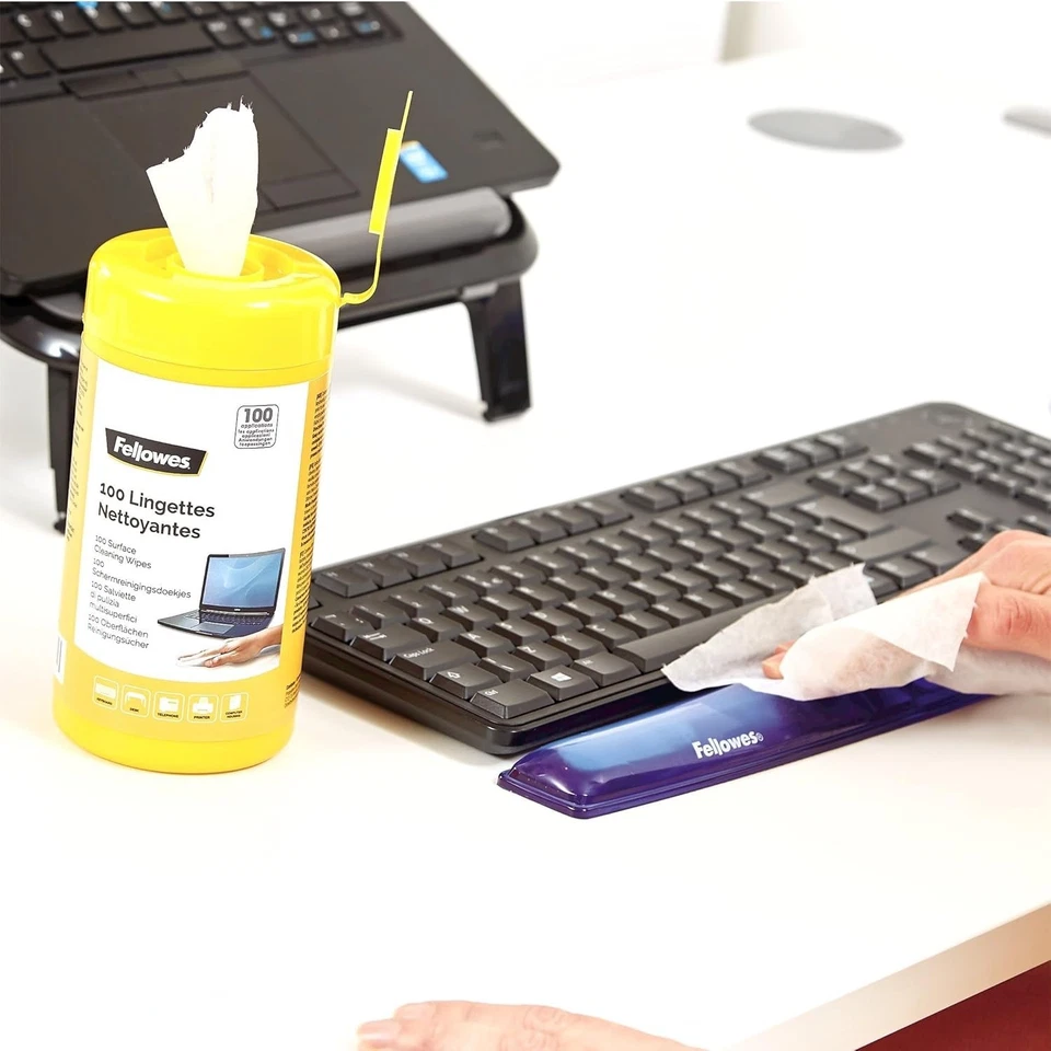 Fellowes 100 Screen and Keyboard Wipes Tub for Home and Office -Fast Delivery UK - Image 2 of 4
