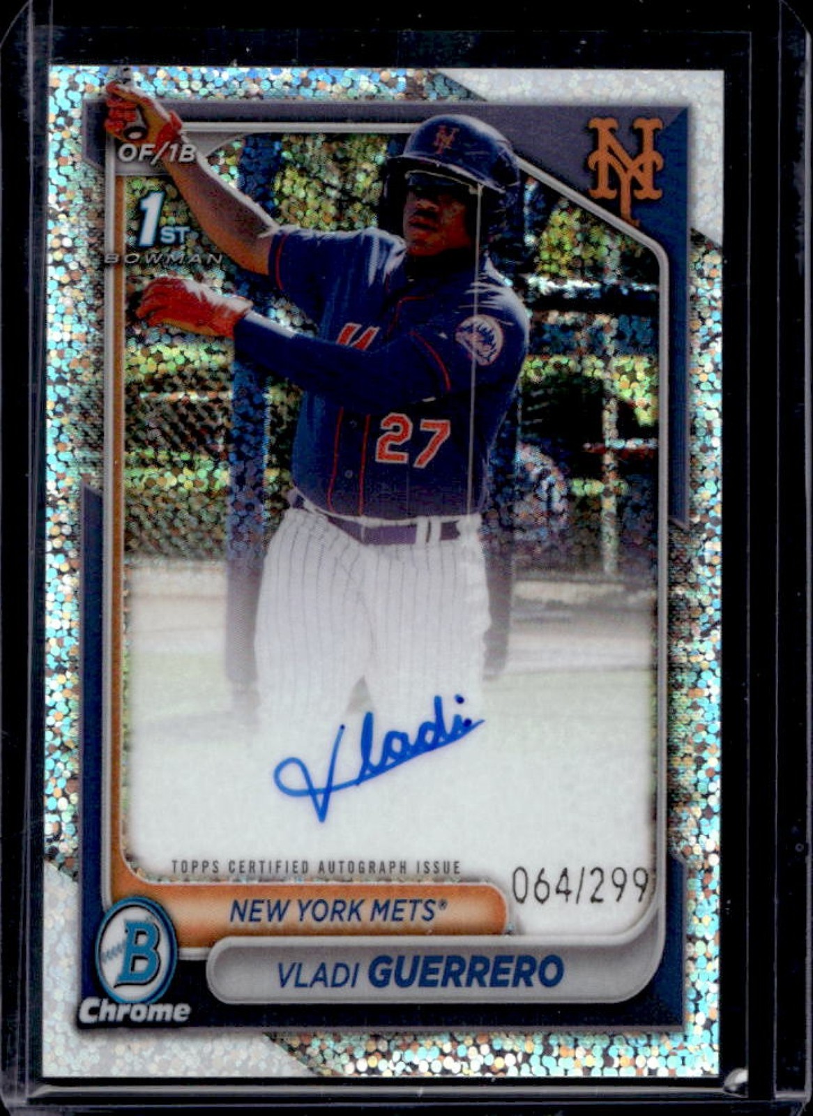 2024 Bowman Chrome Vladi Guerrero Auto Speckle Refractor 1st #64/299