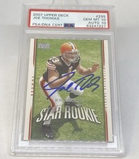 Joe Thomas 2007 UD RC ROOKIE AUTO AUTOGRAPH 10 PSA 10 GEM MT POP 20 COLLECTION