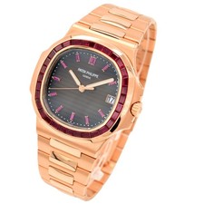 Patek Philippe Nautilus 5723/112R 18K Rose Gold Baguette Ruby Automatic Watch 10