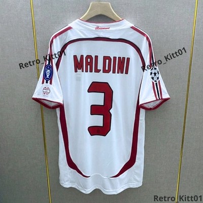 ACミラン MALDINI 3番 シャツ Mサイズ MALDINI #3 AC Milan Jersey 2006/2007 Short Sleeve Retro White